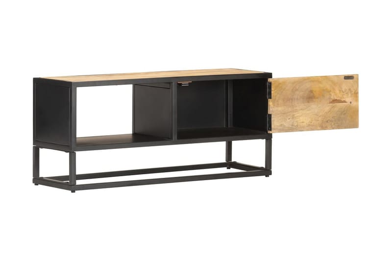 TV-benk med utskåret dør 90x30x40 cm grovt mangotre - Møbler - Mediamøbel & tv møbel - TV-benk & mediabenk
