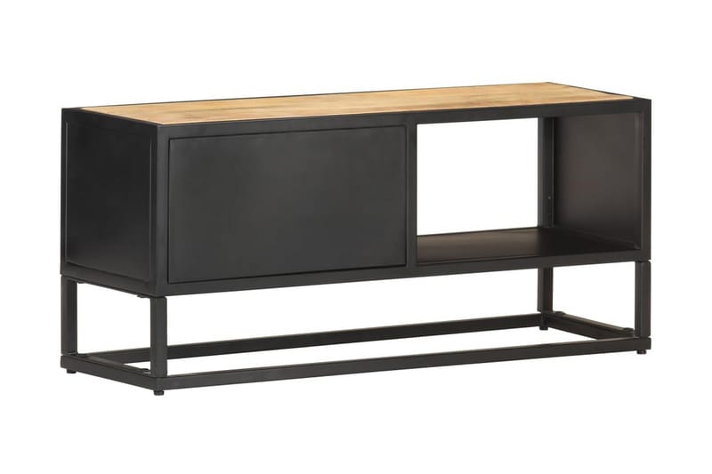 TV-benk med utskåret dør 90x30x40 cm grovt mangotre - Møbler - Mediamøbel & tv møbel - TV-benk & mediabenk