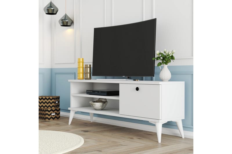 TV-benk og mediabenk NO_BRAND Reyne TV-benk 120 cm Vit - Møbler - Mediamøbel & tv møbel - TV-benk & mediabenk