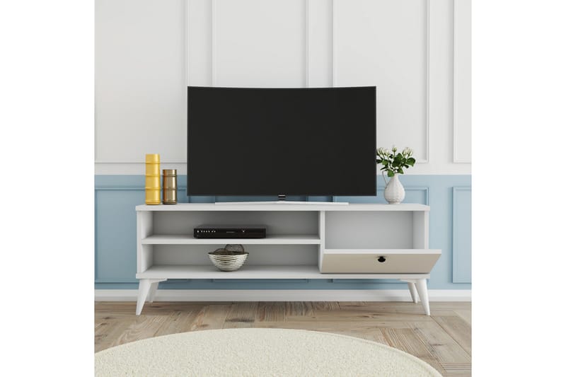 TV-benk og mediabenk NO_BRAND Reyne TV-benk 120 cm Vit - Møbler - Mediamøbel & tv møbel - TV-benk & mediabenk