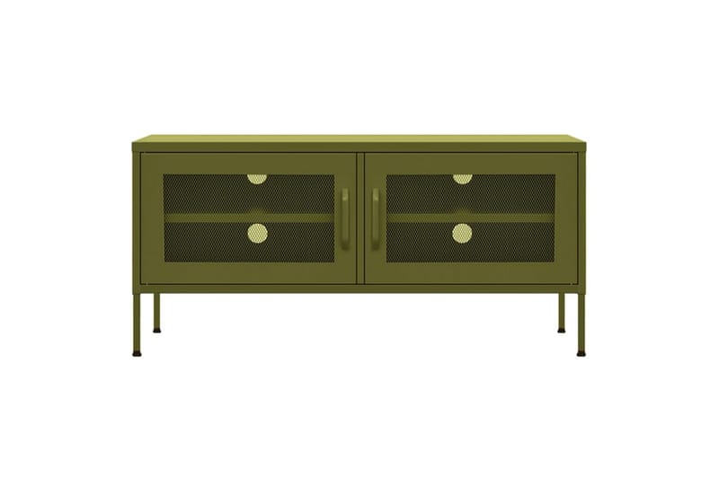 TV-benk olivengrønn 105x35x50 cm stål - grønn - Møbler - Mediamøbel & tv møbel - TV-benk & mediabenk