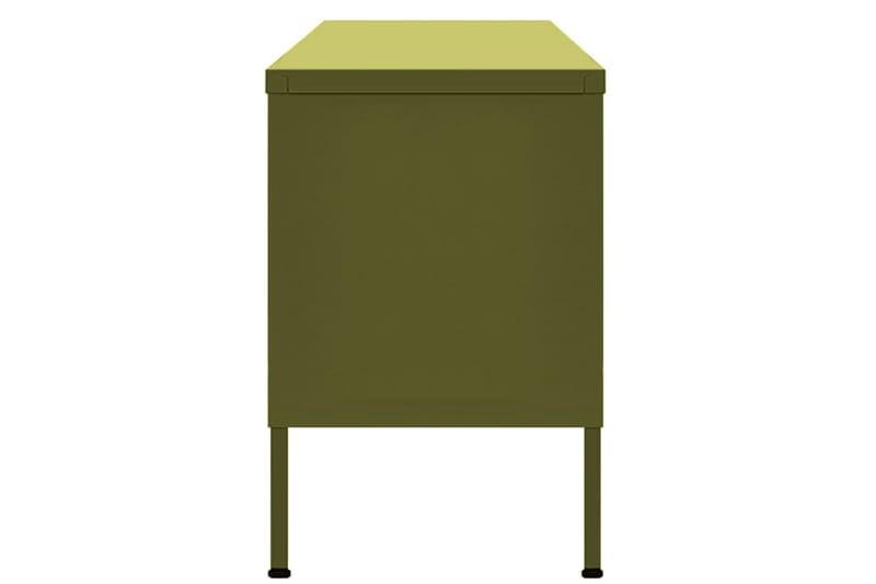 TV-benk olivengrønn 105x35x50 cm stål - grønn - Møbler - Mediamøbel & tv møbel - TV-benk & mediabenk