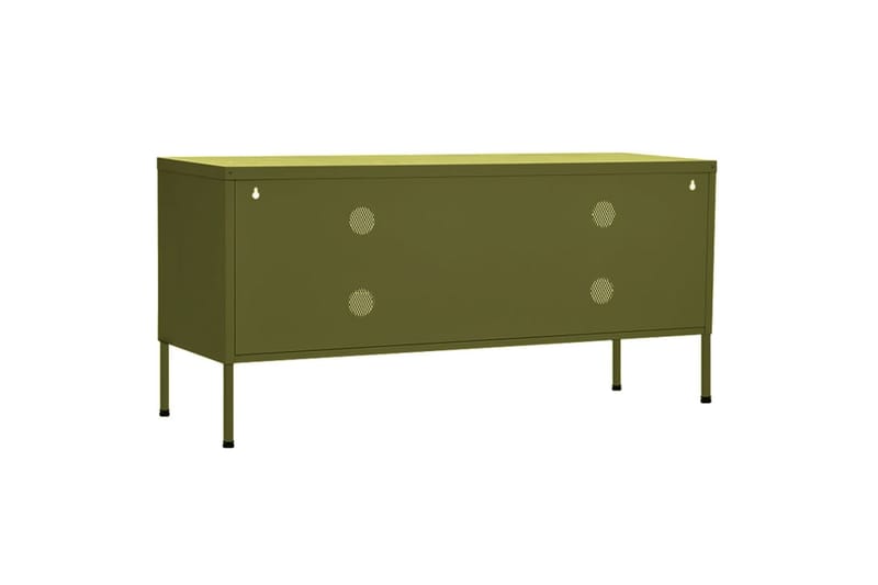 TV-benk olivengrønn 105x35x50 cm stål - grønn - Møbler - Mediamøbel & tv møbel - TV-benk & mediabenk