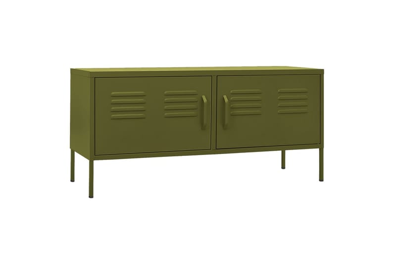 TV-benk olivengrønn 105x35x50 cm stål - grønn - Møbler - Mediamøbel & tv møbel - TV-benk & mediabenk