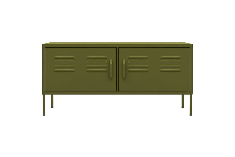 TV-benk olivengrønn 105x35x50 cm stål - grønn - Møbler - Mediamøbel & tv møbel - TV-benk & mediabenk