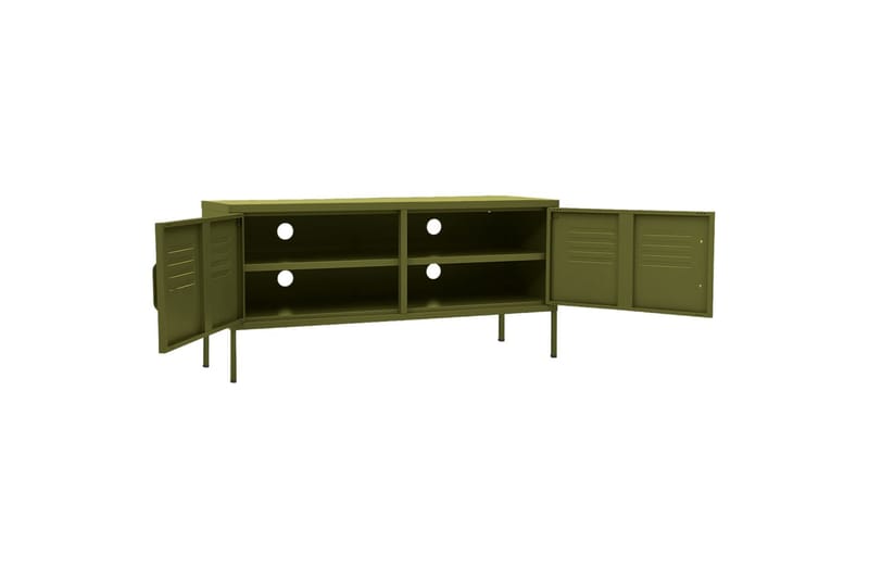 TV-benk olivengrønn 105x35x50 cm stål - grønn - Møbler - Mediamøbel & tv møbel - TV-benk & mediabenk