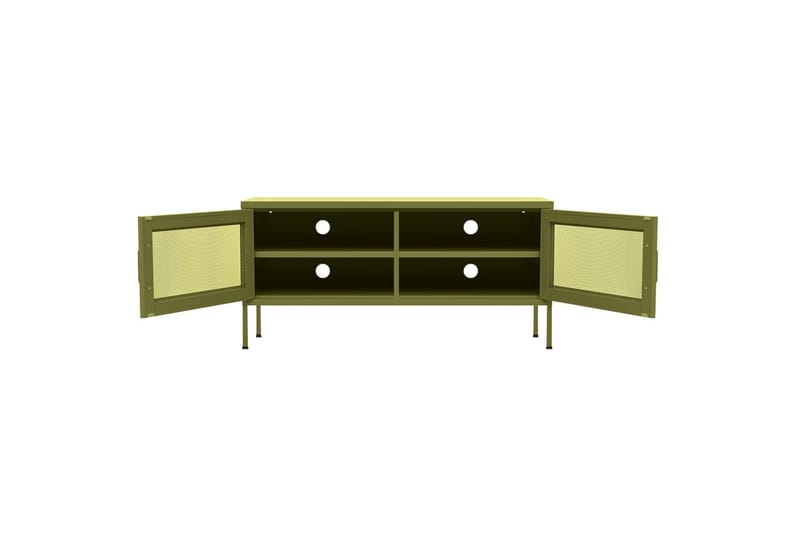 TV-benk olivengrønn 105x35x50 cm stål - grønn - Møbler - Mediamøbel & tv møbel - TV-benk & mediabenk