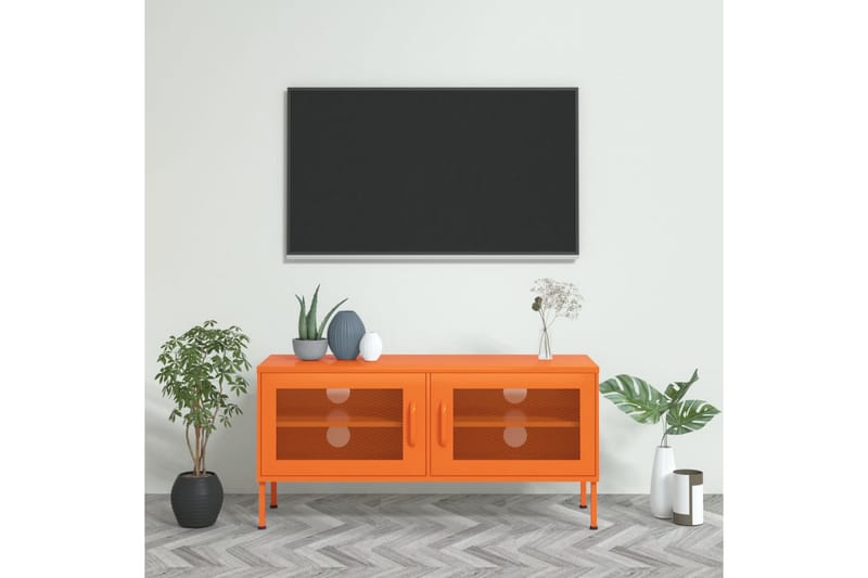 TV-benk oransje 105x35x50 cm stål - Oransj - Møbler - Mediamøbel & tv møbel - TV-benk & mediabenk