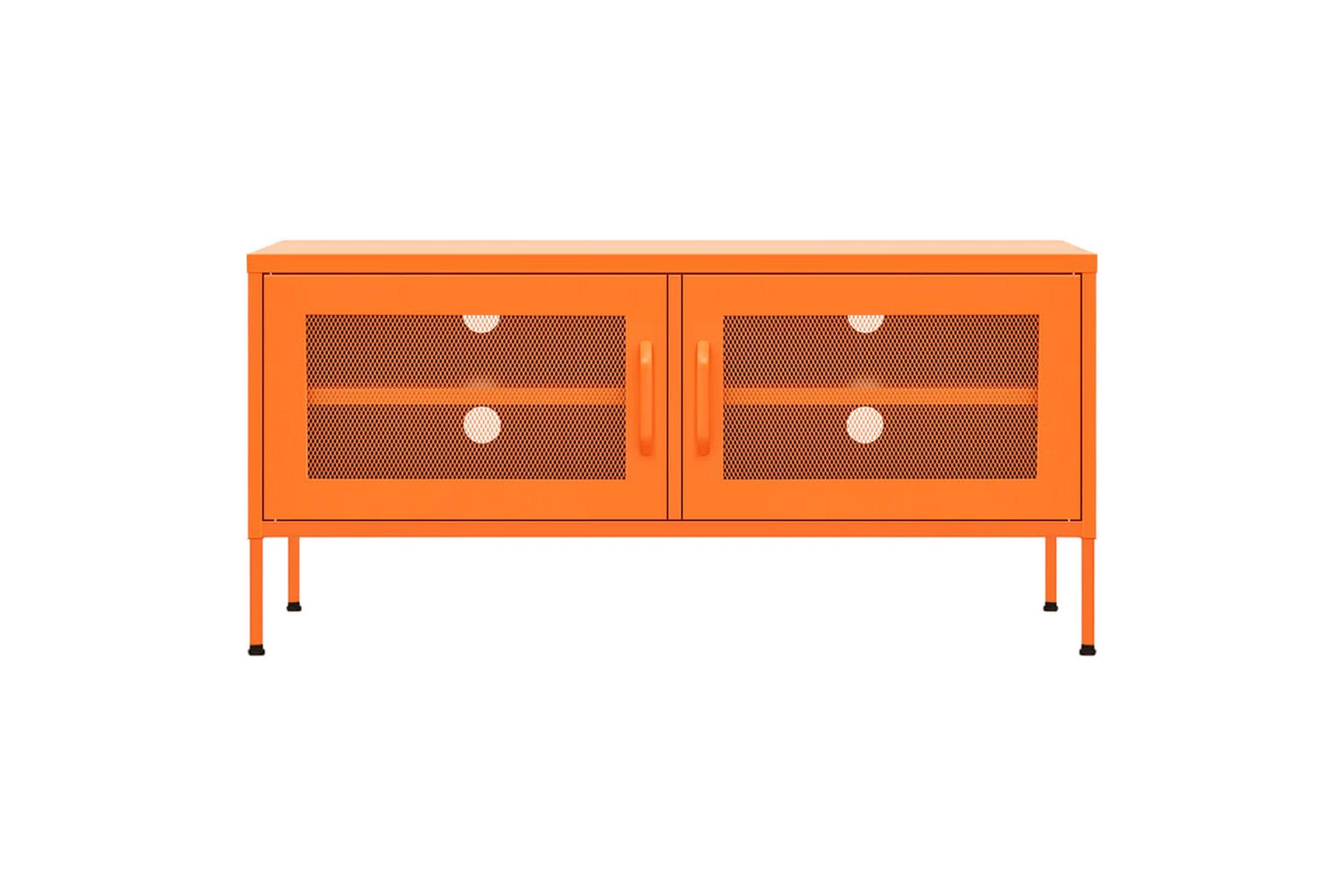 TV-benk oransje 105x35x50 cm stål - Oransj - Møbler - Mediamøbel & tv møbel - TV-benk & mediabenk