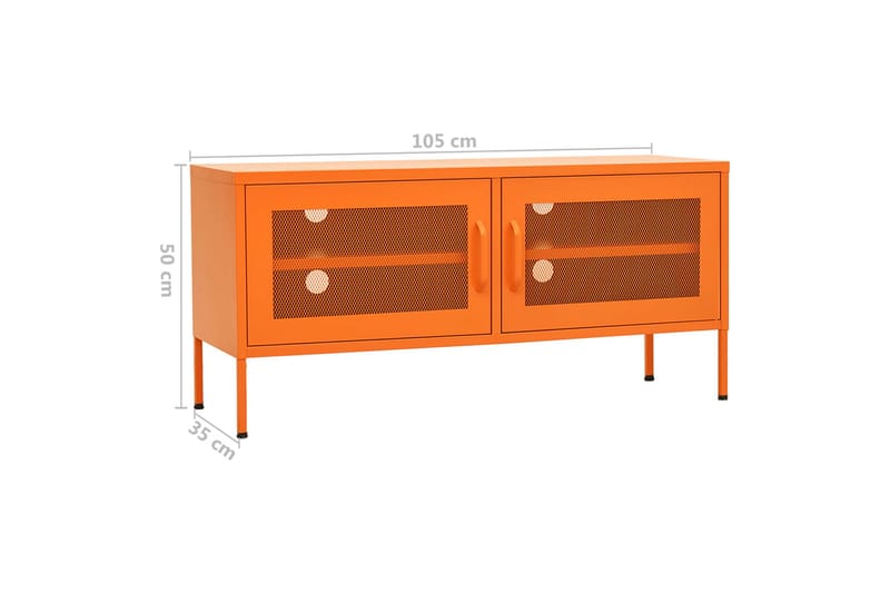 TV-benk oransje 105x35x50 cm stål - Oransj - Møbler - Mediamøbel & tv møbel - TV-benk & mediabenk