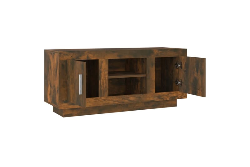 TV-benk røkt eik 102x35x45 cm konstruert tre - Brun - Møbler - Mediamøbel & tv møbel - TV-benk & mediabenk