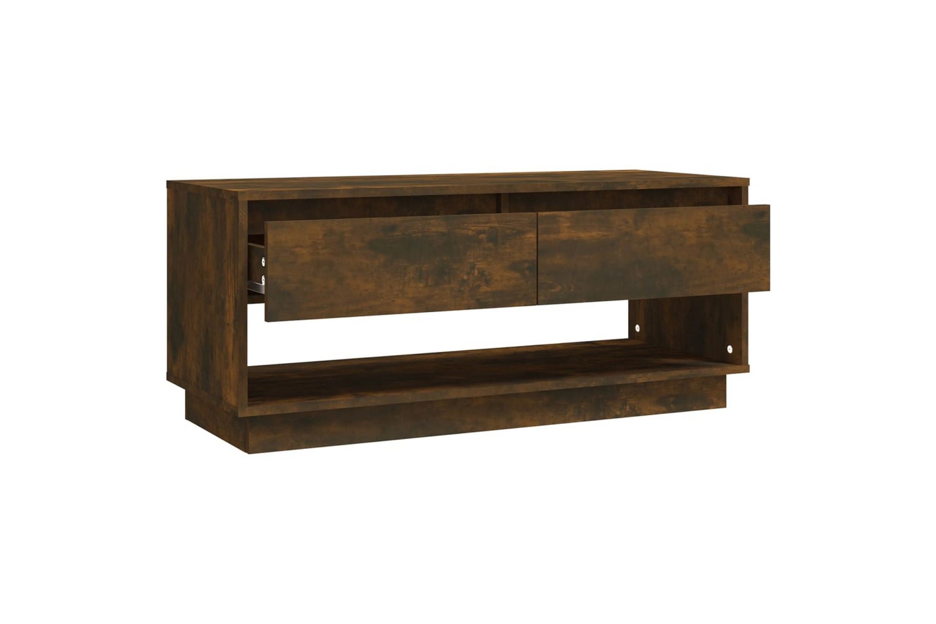 TV-benk røkt eik 102x41x44 cm sponplate - Brun - Møbler - Mediamøbel & tv møbel - TV-benk & mediabenk