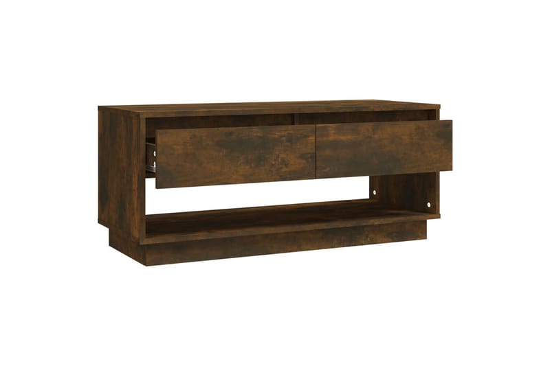 TV-benk røkt eik 102x41x44 cm sponplate - Brun - Møbler - Mediamøbel & tv møbel - TV-benk & mediabenk