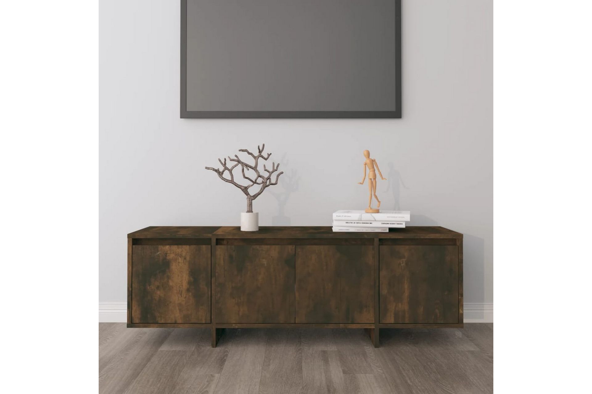 TV-benk røkt eik 120x30x40,5 cm sponplate - Brun - Møbler - Mediamøbel & tv møbel - TV-benk & mediabenk