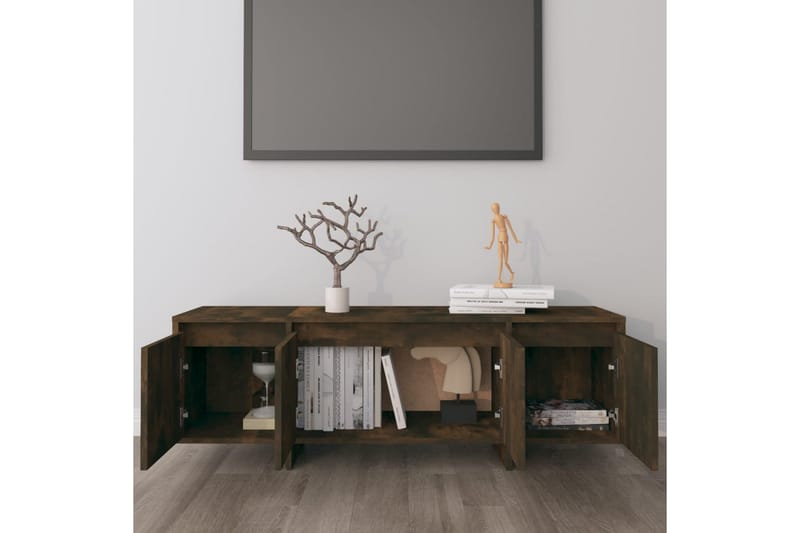 TV-benk røkt eik 120x30x40,5 cm sponplate - Brun - Møbler - Mediamøbel & tv møbel - TV-benk & mediabenk