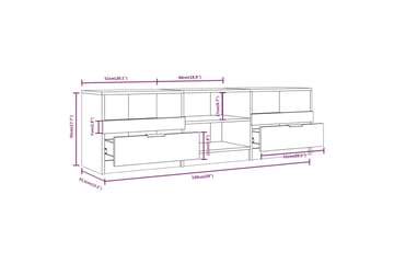 TV-benk røkt eik 150x33,5x45 cm konstruert tre - Brun - Møbler - Mediamøbel & tv møbel - TV-benk & mediabenk