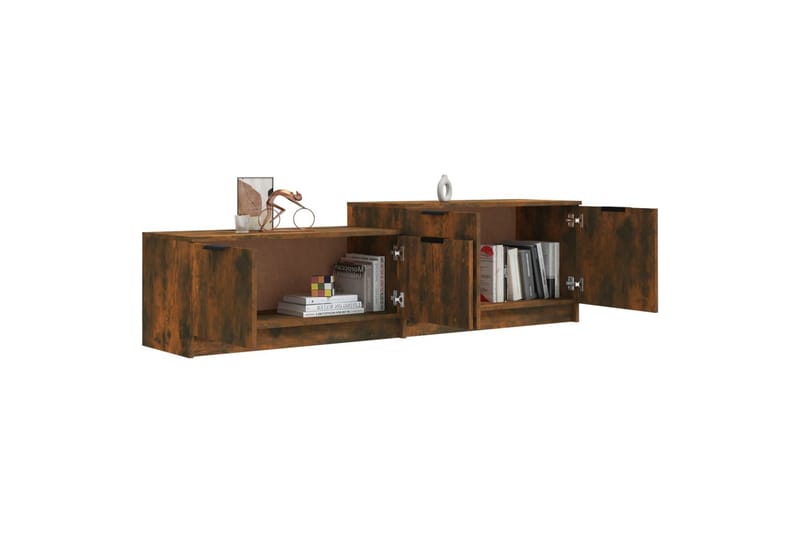 TV-benk røkt eik 158,5x36x45 cm konstruert tre - Brun - Møbler - Mediamøbel & tv møbel - TV-benk & mediabenk