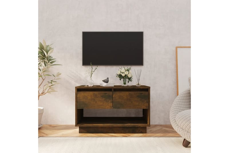 TV-benk røkt eik 70x41x44 cm sponplate - Brun - Møbler - Mediamøbel & tv møbel - TV-benk & mediabenk