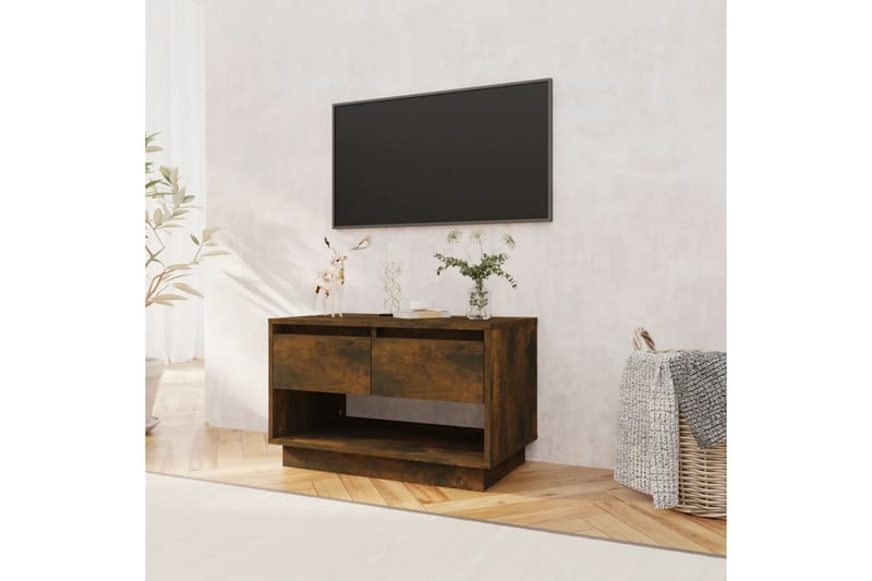 TV-benk røkt eik 70x41x44 cm sponplate - Brun - Møbler - Mediamøbel & tv møbel - TV-benk & mediabenk