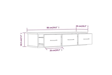 TV-benk røkt eik 88x26x18,5 cm konstruert tre - Brun - Møbler - Mediamøbel & tv møbel - TV-benk & mediabenk