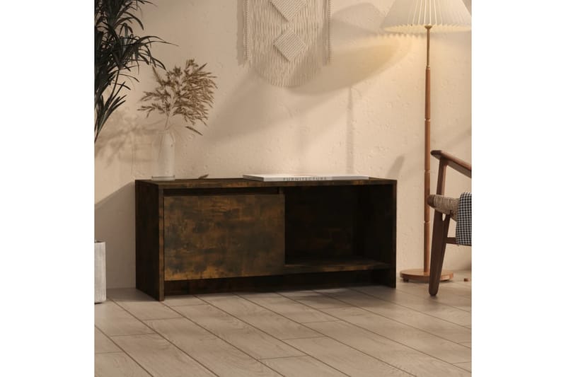 TV-benk røkt eik 90x35x40 cm sponplate - Brun - Møbler - Mediamøbel & tv møbel - TV-benk & mediabenk