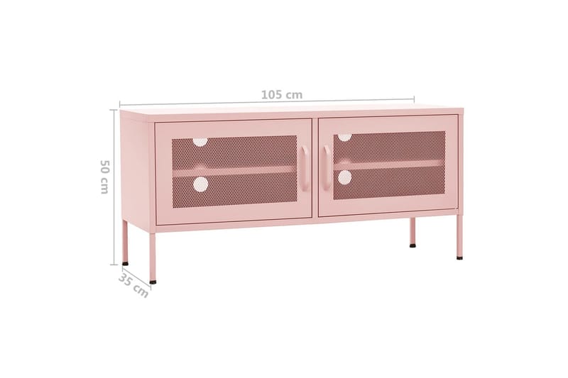 TV-benk rosa 105x35x50 cm stål - Rosa - TV-benk & mediabenk