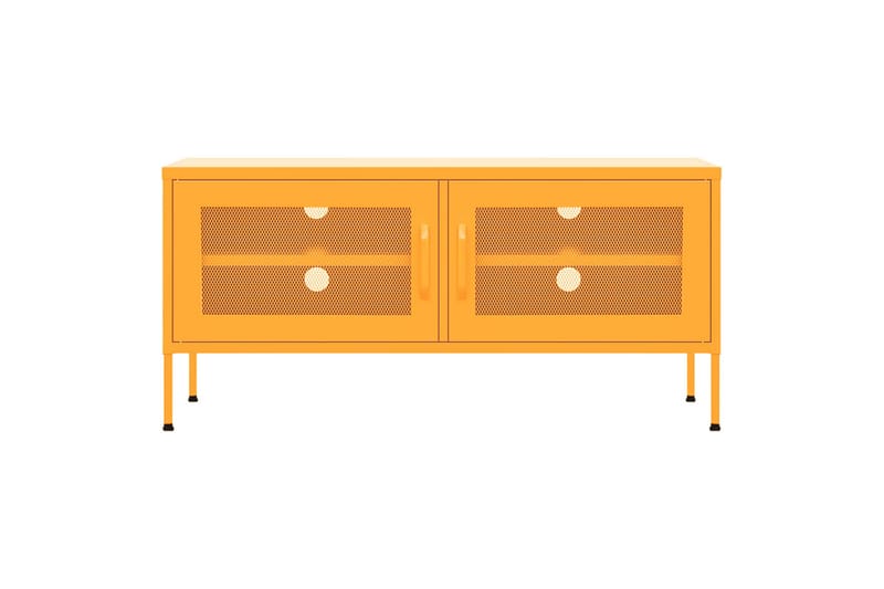 TV-benk sennepsgul 105x35x50 cm stål - Gul - Møbler - Mediamøbel & tv møbel - TV-benk & mediabenk