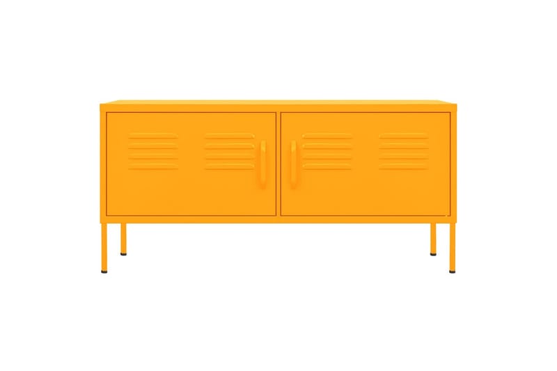 TV-benk sennepsgul 105x35x50 cm stål - Gul - Møbler - Mediamøbel & tv møbel - TV-benk & mediabenk