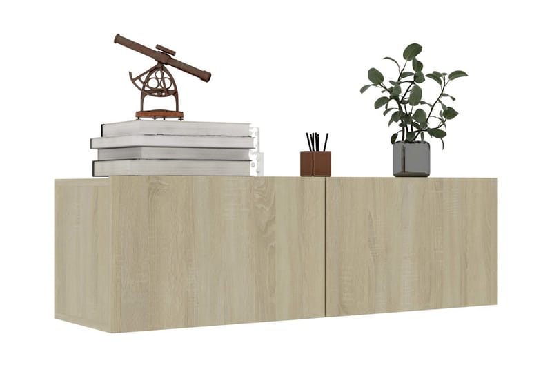 TV-benk sonoma eik 100x30x30 cm sponplate - Møbler - Mediamøbel & tv møbel - TV-benk & mediabenk