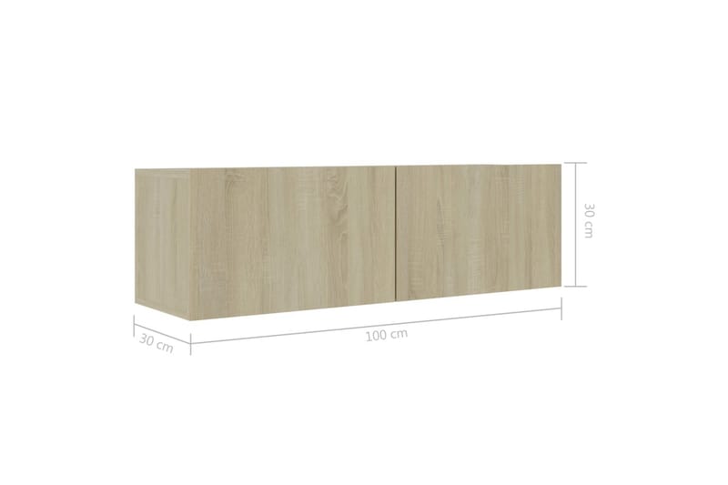 TV-benk sonoma eik 100x30x30 cm sponplate - Møbler - Mediamøbel & tv møbel - TV-benk & mediabenk