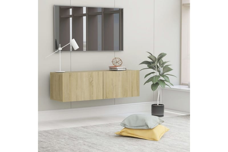 TV-benk sonoma eik 100x30x30 cm sponplate - Møbler - Mediamøbel & tv møbel - TV-benk & mediabenk