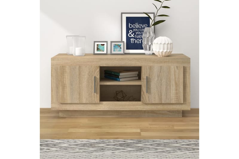 TV-benk sonoma eik 102x35x45 cm konstruert tre - Brun - Møbler - Mediamøbel & tv møbel - TV-benk & mediabenk