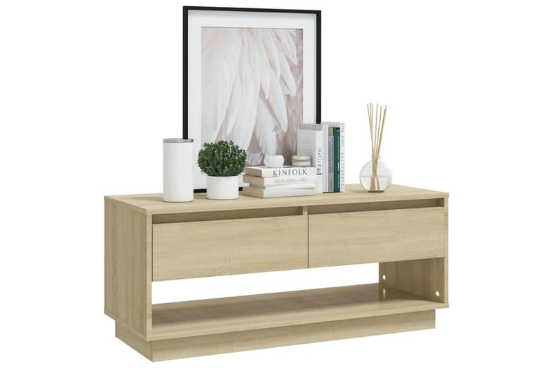 TV-benk sonoma eik 102x41x44 cm sponplate - Beige - Møbler - Mediamøbel & tv møbel - TV-benk & mediabenk