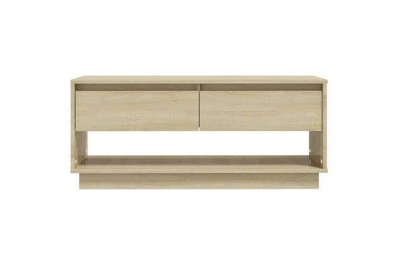 TV-benk sonoma eik 102x41x44 cm sponplate - Beige - TV-benk & mediabenk