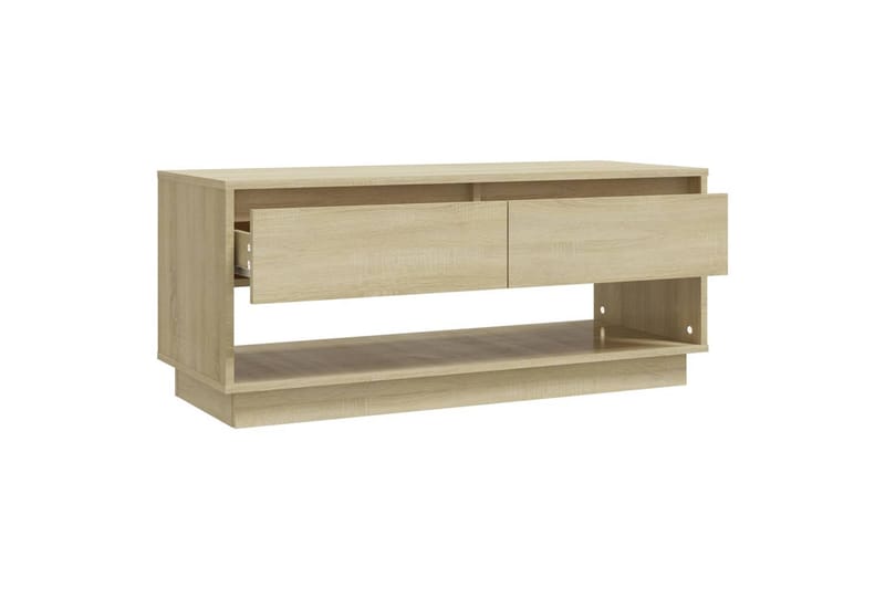 TV-benk sonoma eik 102x41x44 cm sponplate - Beige - TV-benk & mediabenk