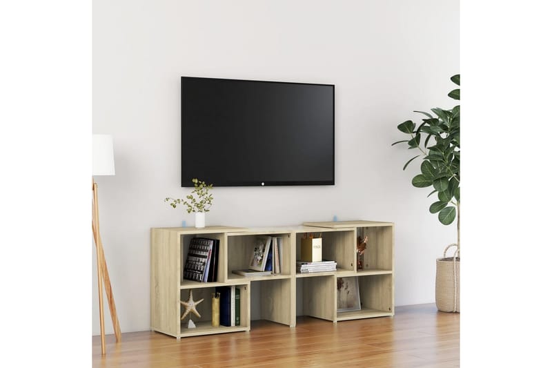 TV-benk sonoma eik 104x30x52 cm sponplate - Brun - Møbler - Mediamøbel & tv møbel - TV-benk & mediabenk