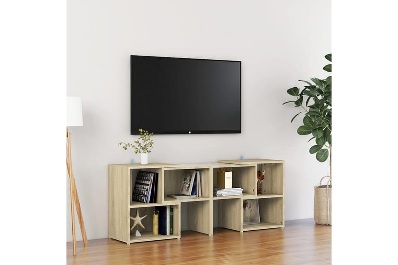TV-benk sonoma eik 104x30x52 cm sponplate - Brun - TV-benk & mediabenk