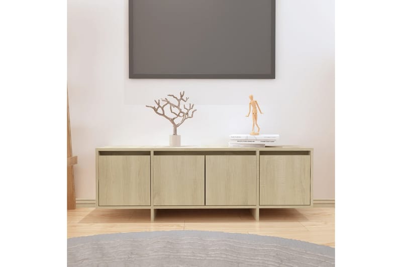 TV-benk sonoma eik 120x30x40,5 cm sponplate - Beige - TV-benk & mediabenk