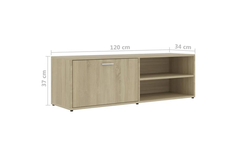 TV-benk sonoma eik 120x34x37 cm sponplate - Brun - Møbler - Mediamøbel & tv møbel - TV-benk & mediabenk