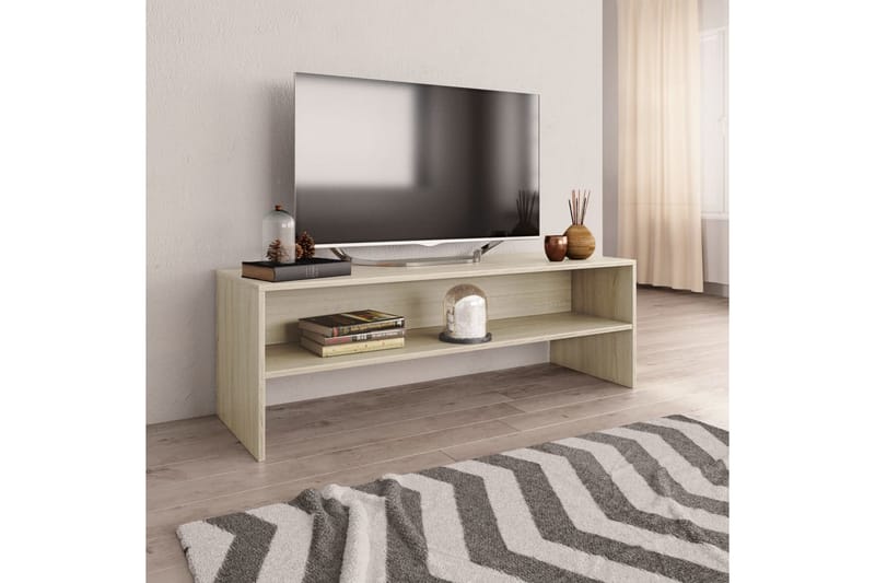 TV-benk sonoma eik 120x40x40 cm sponplate - Brun - Møbler - Mediamøbel & tv møbel - TV-benk & mediabenk