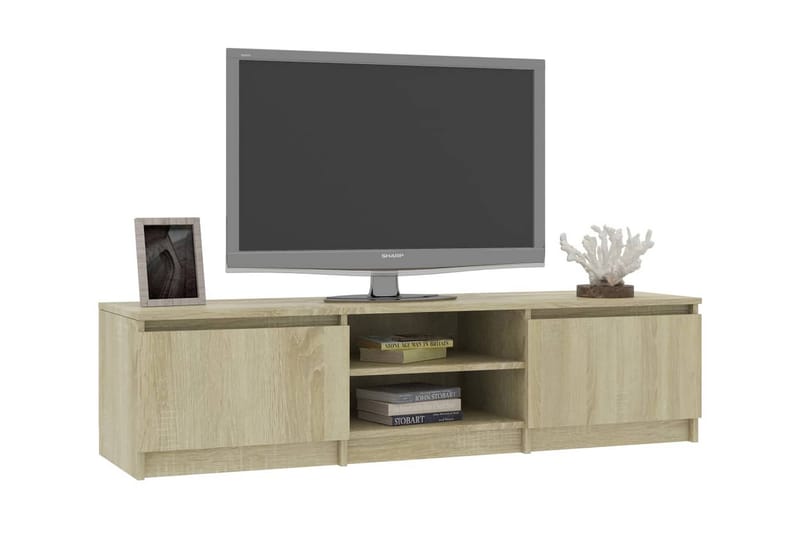 TV-benk sonoma eik 140x40x35,5 cm sponplate - Brun - Møbler - Mediamøbel & tv møbel - TV-benk & mediabenk