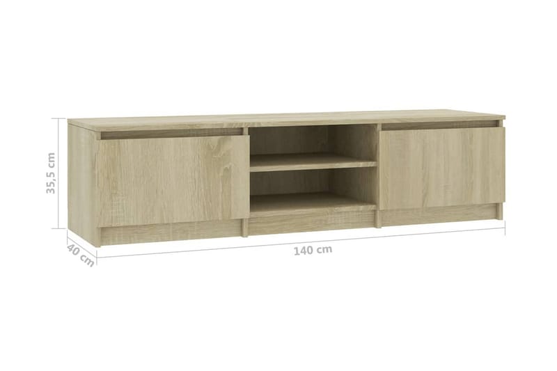 TV-benk sonoma eik 140x40x35,5 cm sponplate - Brun - Møbler - Mediamøbel & tv møbel - TV-benk & mediabenk