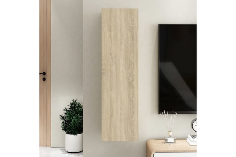 TV-benk sonoma eik 30,5x30x110 cm sponplate - Brun - Møbler - Mediamøbel & tv møbel - TV-benk & mediabenk