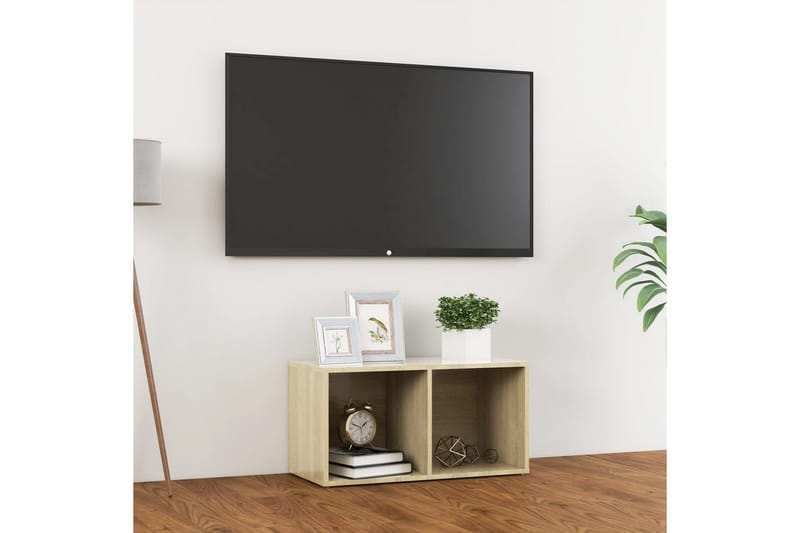 TV-benk sonoma eik 72x35x36,5 cm sponplate - Brun - TV-benk & mediabenk