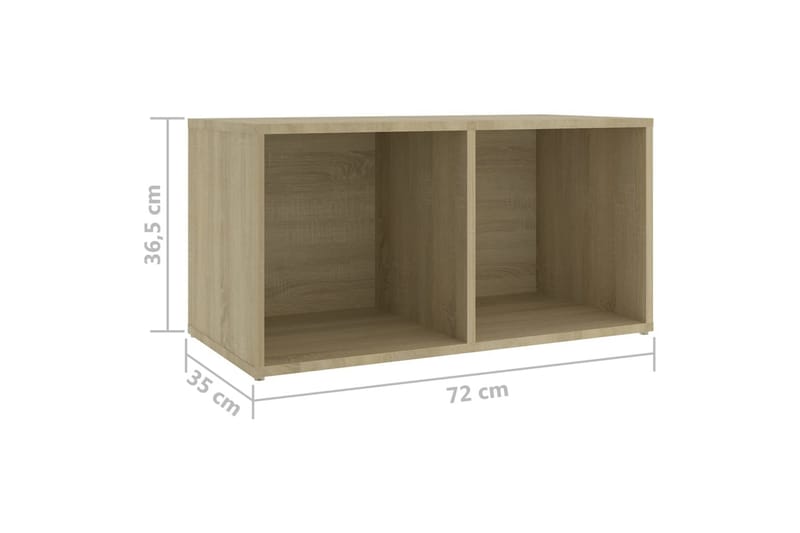 TV-benk sonoma eik 72x35x36,5 cm sponplate - Brun - TV-benk & mediabenk