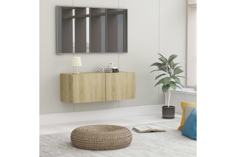 TV-benk sonoma eik 80x30x30 cm sponplate - Møbler - Mediamøbel & tv møbel - TV-benk & mediabenk