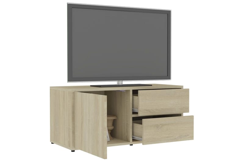 TV-benk sonoma eik 80x34x36 cm sponplate - Brun - Møbler - Mediamøbel & tv møbel - TV-benk & mediabenk