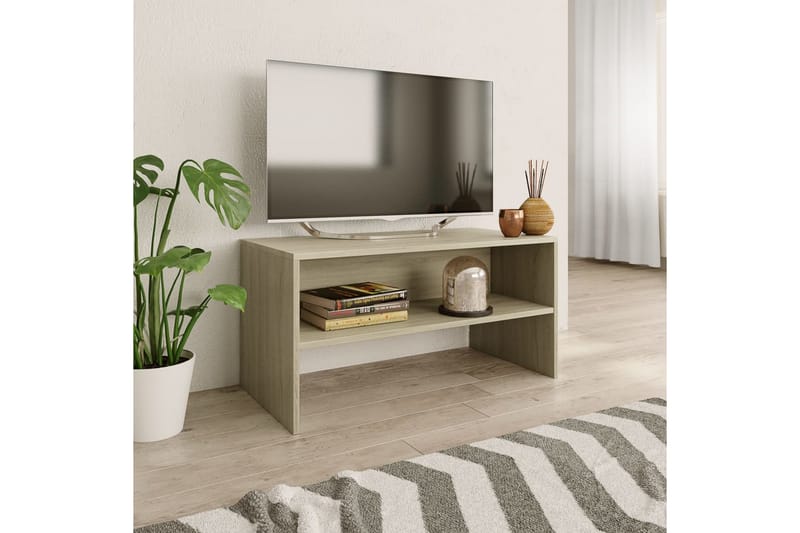 TV-benk sonoma eik 80x40x40 cm sponplate - Brun - Møbler - Mediamøbel & tv møbel - TV-benk & mediabenk