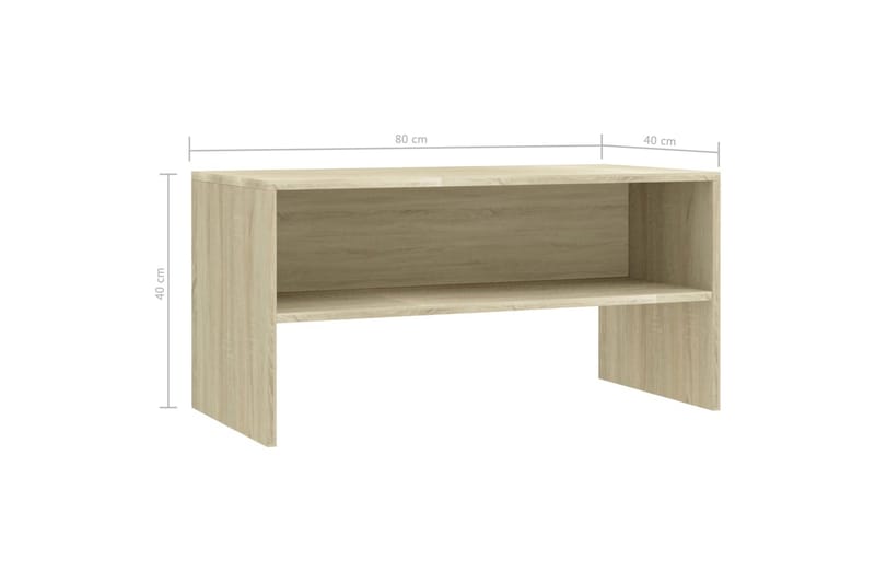 TV-benk sonoma eik 80x40x40 cm sponplate - Brun - Møbler - Mediamøbel & tv møbel - TV-benk & mediabenk