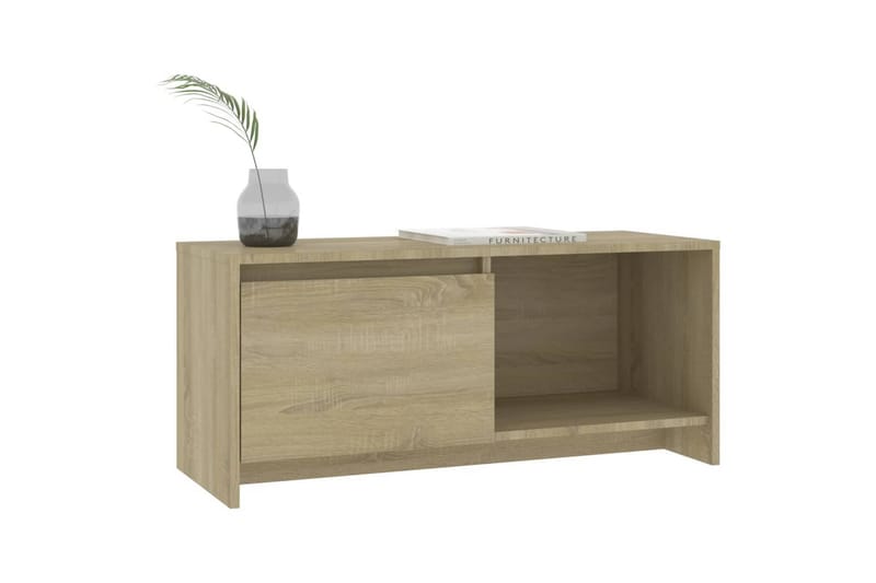 TV-benk sonoma eik 90x35x40 cm sponplate - Beige - Møbler - Mediamøbel & tv møbel - TV-benk & mediabenk